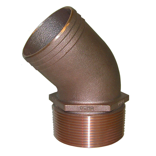 GROCO - GROCO 2-1/2" NPT Bronze 45 Degree Pipe to 2-1/2" Hose