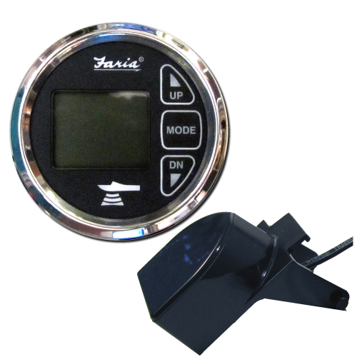 Faria Beede Instruments - Faria Chesapeake Black 2" Dual Depth &amp; Temp Sounder w/Transom Mount Transducer