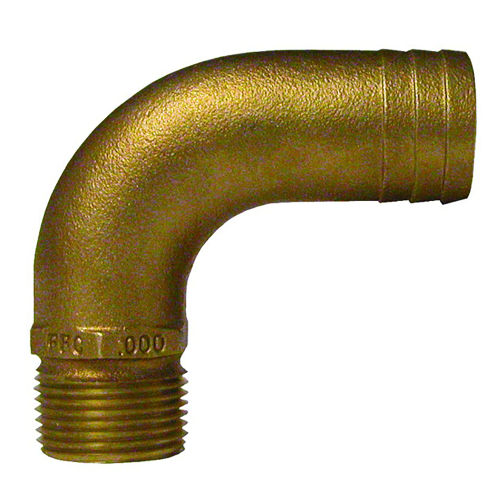 GROCO - GROCO 1" NPT x 1-1/8" ID Bronze Full Flow 90&deg; Elbow Pipe to Hose Fitting