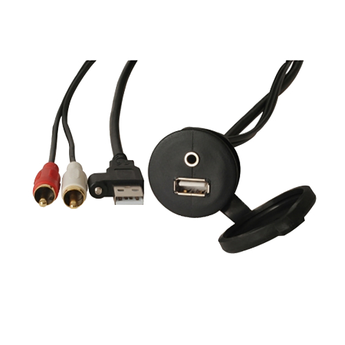 FUSION - FUSION MS-CBUUSB3.5 Panel Mount USB &amp; 3.5mm Headphone Jack