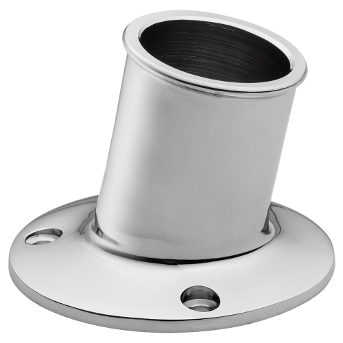 Whitecap - Whitecap Top-Mounted Flag Pole Socket - CP/Brass - 1-1/4" ID