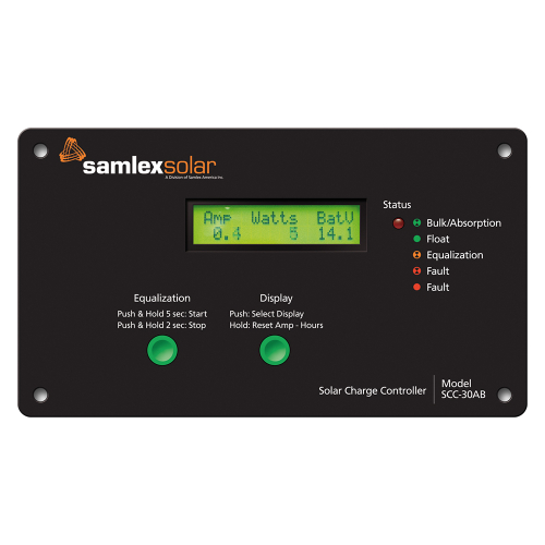 Samlex America - Samlex Flush Mount Solar Charge Controller w/LCD Display - 30A