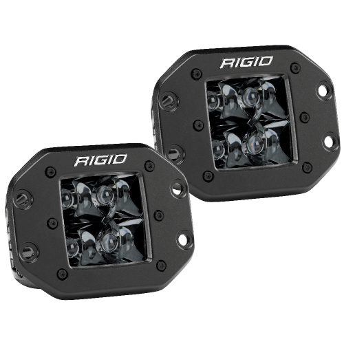 RIGID Industries - RIGID Industries D-Series PRO Flush Mount - Spot LED - Midnight Edition - Pair - Black