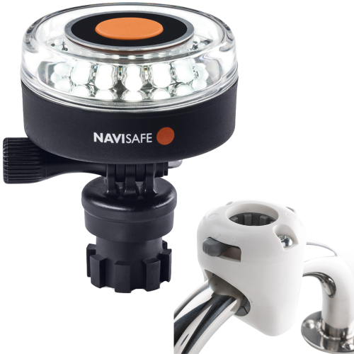 Navisafe - Navisafe Navilight 360&deg; 2NM White w/Navimount Base &amp; Rail Mount - White