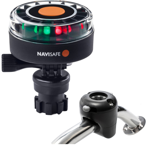 Navisafe - Navisafe Navilight 2NM Tricolor w/Navimount Base &amp; Rail Mount - Black