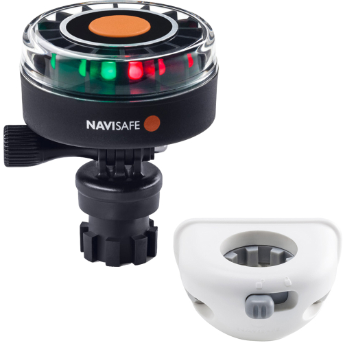 Navisafe - Navisafe Navilight 2NM Tricolor w/Navimount Base &amp; Vertical Mount - White
