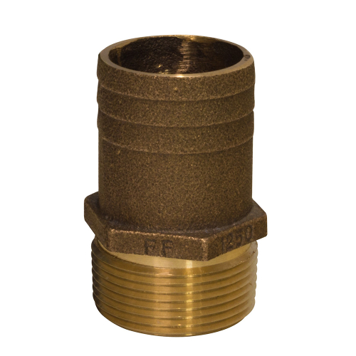 GROCO - GROCO 1" NPT x 1-1/8" Bronze Full Flow Pipe to Hose Straight Fitting