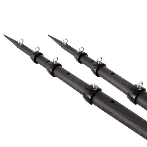Tigress - Tigress XD 3k Carbon Fiber Telescoping Outrigger Poles - 18 feet - Matte Black/ Black - Pair