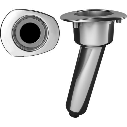 Mate Series - Mate Series Elite Screwless Stainless Steel 15&deg; Rod &amp; Cup Holder - Drain - Oval Top