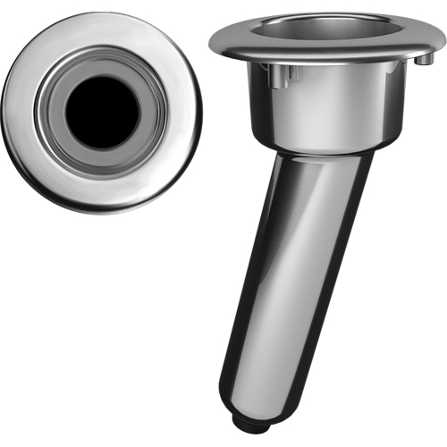 Mate Series - Mate Series Elite Screwless Stainless Steel 15&deg; Rod &amp; Cup Holder - Drain - Round Top
