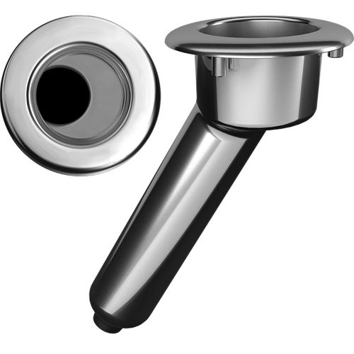 Mate Series - Mate Series Elite Screwless Stainless Steel 30&deg; Rod &amp; Cup Holder - Drain - Round Top