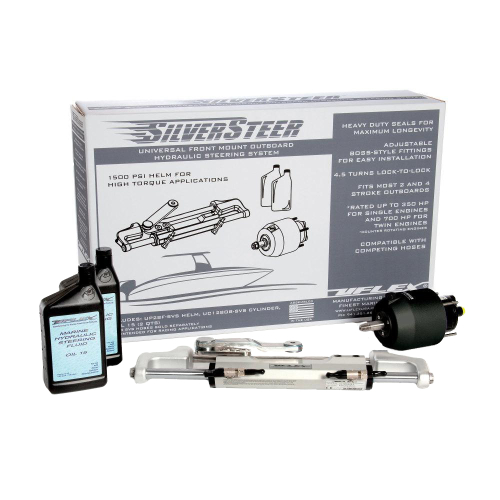Uflex USA - Uflex SilverSteer&trade; Universal Front Mount Outboard Hydraulic Steering System w/ UC128-SVS-1 Cylinder