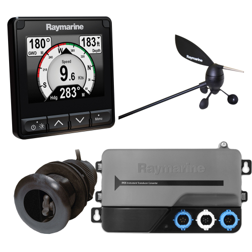 Raymarine - Raymarine i70s System Pack w/Color Instrument &amp; Wind, DST Transducers, iTC-5, 3M Backbone, T-Piece, Power &amp; 2 Backbone Terminators