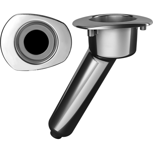 Mate Series - Mate Series Elite Screwless Stainless Steel 30&deg; Rod &amp; Cup Holder - Drain - Oval Top