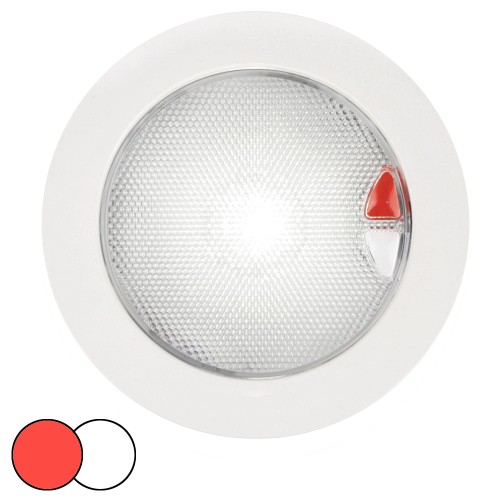 Hella Marine - Hella Marine EuroLED 150 Recessed Surface Mount Touch Lamp - Red/White LED - White Plastic Rim