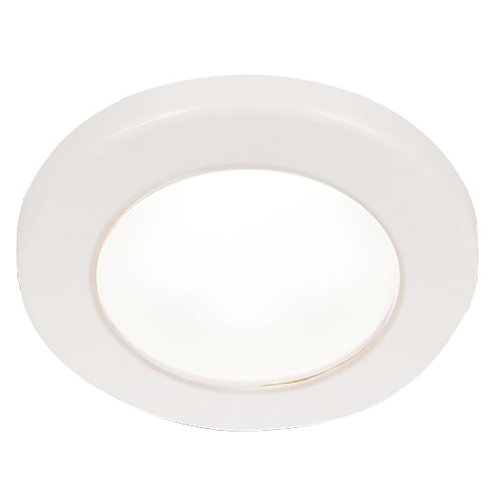 Hella Marine - Hella Marine EuroLED 75 3" Round Screw Mount Down Light - White LED - White Plastic Rim - 24V