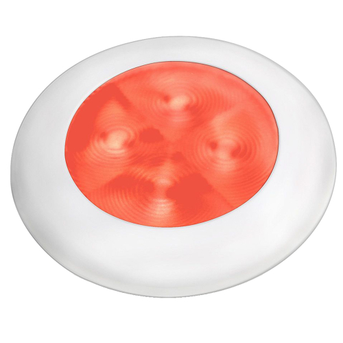Hella Marine - Hella Marine Slim Line LED 'Enhanced Brightness' Round Courtesy Lamp - Red LED - White Plastic Bezel - 12V