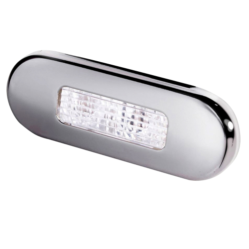 Hella Marine - Hella Marine Surface Mount Oblong LED Courtesy Lamp - White LED - Stainless Steel Bezel