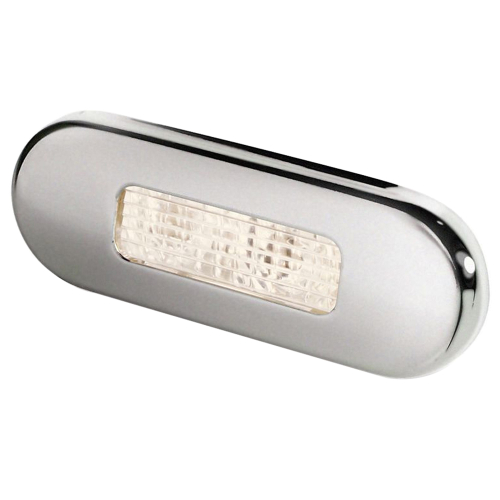 Hella Marine - Hella Marine Surface Mount Oblong LED Courtesy Lamp - Warm White LED - Stainless Steel Bezel