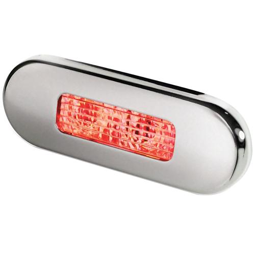 Hella Marine - Hella Marine Surface Mount Oblong LED Courtesy Lamp - Red LED - Stainless Steel Bezel