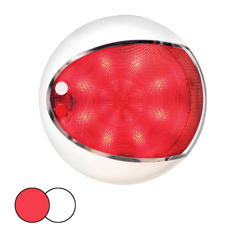 Hella Marine - Hella Marine EuroLED 130 Surface Mount Touch Lamp - Red/White LED - White Housing