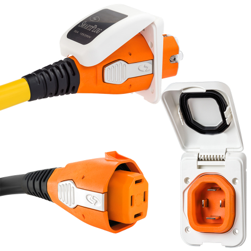 SmartPlug - SmartPlug 50 Amp Non Metallic White Inlet &amp; Plug Combo - Boat &amp; RV