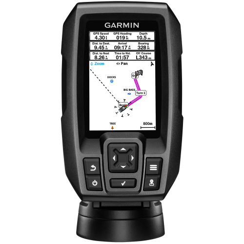 Garmin - Garmin STRIKER&trade; 4 Fishfinder Worldwide Version w/77/200kHz - 4-Pin Transducer w/Transom & Trolling Motor Mounts