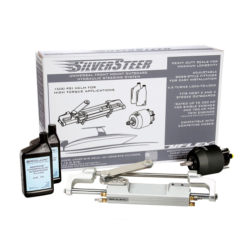 Uflex USA - Uflex SilverSteer&trade; 2.0 High-Performance Front Mount Outboard Hydraulic Steering System - 1500PSI FM V2