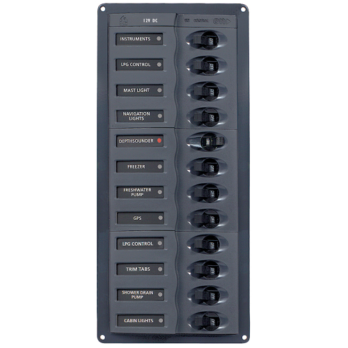 BEP Marine - BEP DC Panel - 12-Way - No Meter - Vertical