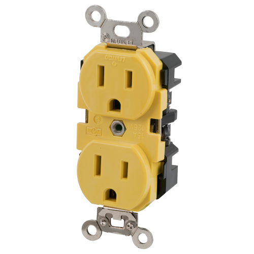 Marinco - Marinco 15A 125V Yellow Duplex Straight Blade Receptacle