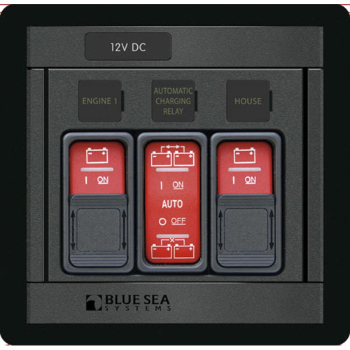 Blue Sea Systems - Blue Sea 1147 Remote Control Panel w/(2)2145 & (1)2146 Remote Control Contura Switch