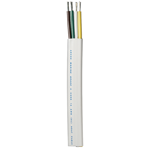 Ancor - Ancor Trailer Cable - 16/4 AWG - Yellow/White/Green/Brown - Flat - 300'