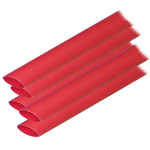 Ancor - Ancor Adhesive Lined Heat Shrink Tubing (ALT) - 1/2" x 12" - 5-Pack - Red