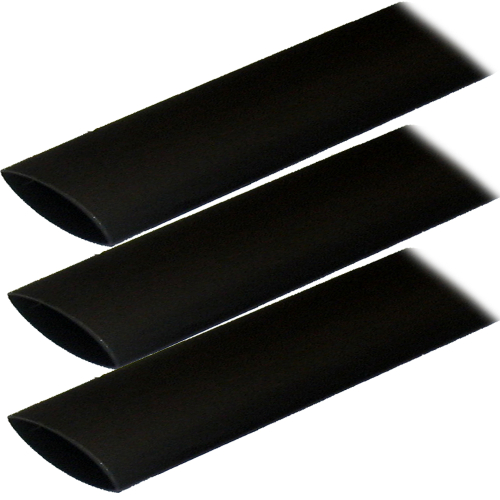 Ancor - Ancor Adhesive Lined Heat Shrink Tubing (ALT) - 1" x 12" - 3-Pack - Black