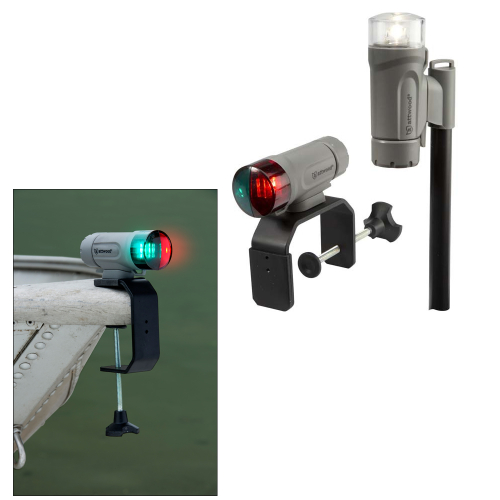 Attwood Marine - Attwood PaddleSport Portable Navigation Light Kit - C-Clamp, Screw Down or Adhesive Pad - Gray