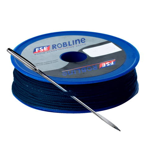 Robline - Robline Waxed Tackle Yarn Whipping Twine Kit w/Needle - Dark Navy Blue - 0.8mm x 40M