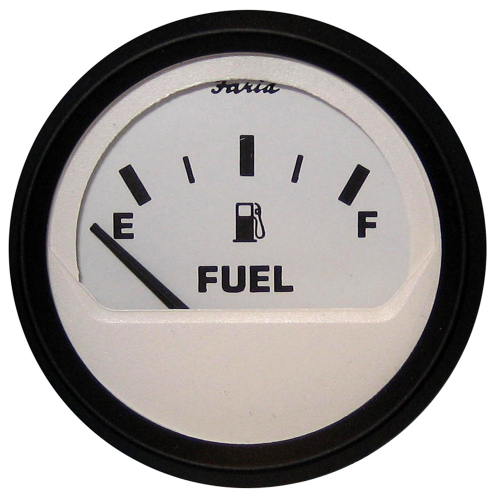 Faria Beede Instruments - Faria Euro White 2" Fuel Level Gauge (E-1/2-F)