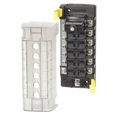 Blue Sea Systems - Blue Sea 5052 ST CLB Circuit Breaker Block - 6 Position w/Negative Bus