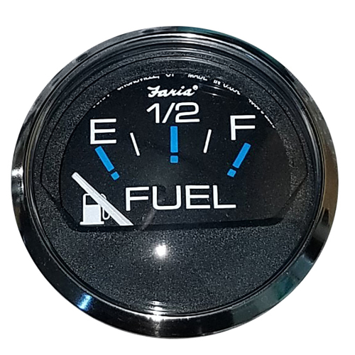 Faria Beede Instruments - Faria Chesapeake Black 2" Fuel Level Gauge (E-1/2-F)