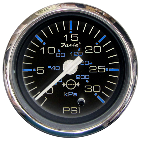 Faria Beede Instruments - Faria Chesapeake Black 2" Water Pressure Gauge (30 PSI)