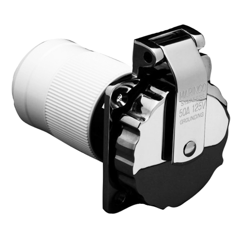 Marinco - Marinco 6371EL-B 50Amp/125V Stainless Steel Inlet
