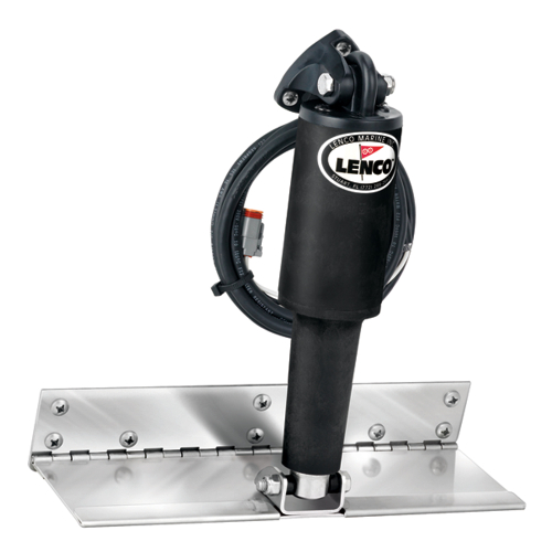 Lenco Marine - Lenco 4" x 12" Limited Space Trim Tab Kit w/o Switch Kit 12V - Electro-Polished - Short Actuator
