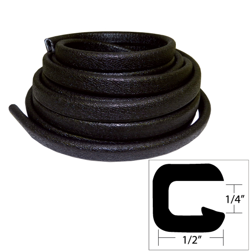 TACO Marine - TACO Flexible Vinyl Trim - ¼" Opening x ½"W x 25'L - Black