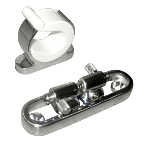 TACO Marine - TACO  Stainless Steel Adjustable Reel Hanger Kit w/Rod Tip Holder - Adjusts from 1.875" - 3.875"