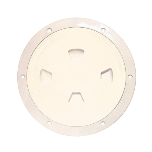 Beckson Marine - Beckson 8" Smooth Center Screw-Out Deck Plate - Beige
