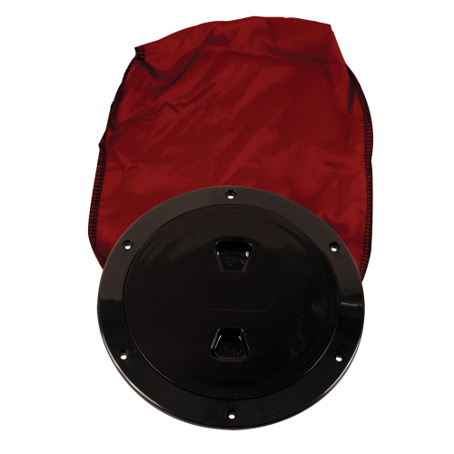 Beckson Marine - Beckson 6" Stow-Away Deck Plate - Black w/12" Bag