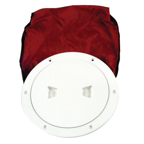 Beckson Marine - Beckson 6" Stow-Away Deck Plate - White w/12" Bag