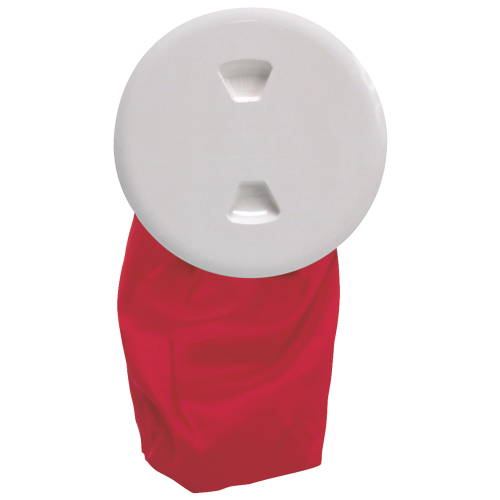 Beckson Marine - Beckson 5" Stow-Away Deck Plate - White w/12" Bag