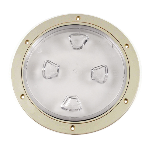 Beckson Marine - Beckson 8" Clear Center Screw-Out Deck Plate - Beige