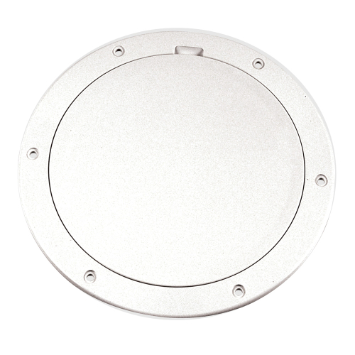 Beckson Marine - Beckson 6" Smooth Center Pry-Out Deck Plate - White